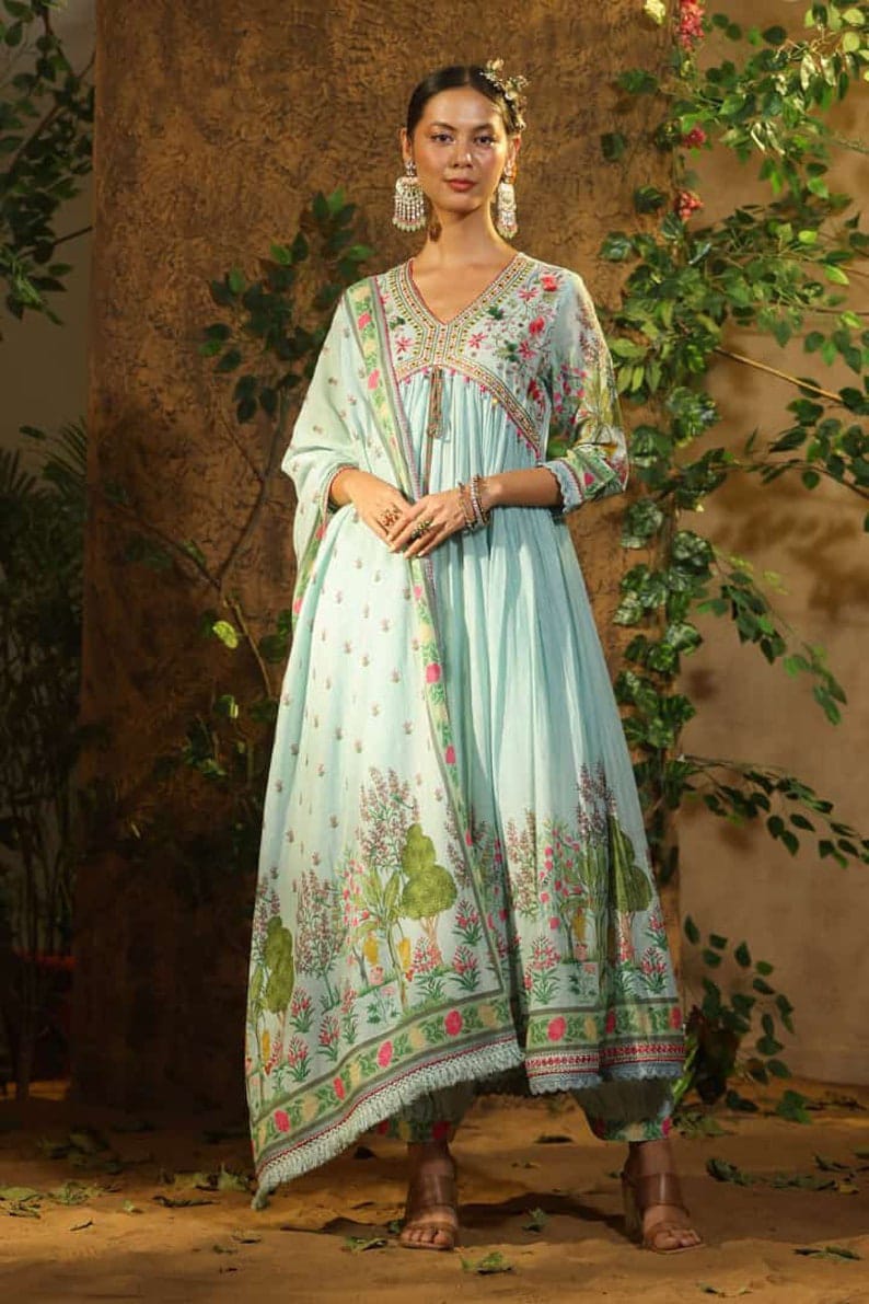 Akshar Alia Cut Designer Kurti With Bottom Dupatta Catalog